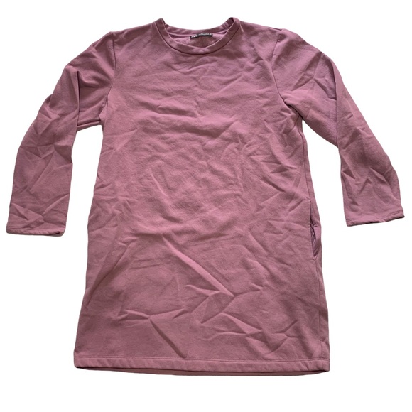 Zara Sweater Dress Cotton Blend Pockets Women’s Small Purple - Picture 1 of 6